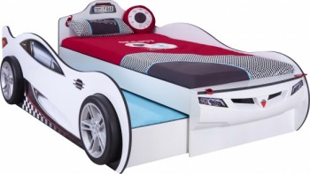 CARBED Кровать-машина Coupe с выдвижной кроватью White 20.03.1310.00 в Подтёсово - podtyosovo.mebel54.com | фото