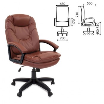 Кресло офисное BRABIX Trend EX-568 (коричневый) в Подтёсово - podtyosovo.mebel54.com | фото