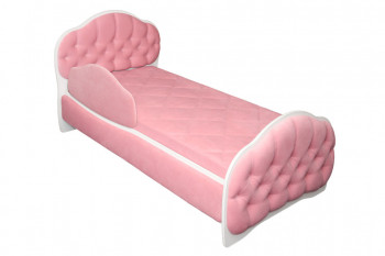 Кровать 160 Гармония 36 Светло-розовый (мягкий бортик) в Подтёсово - podtyosovo.mebel54.com | фото
