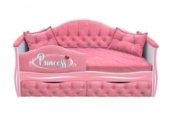 Кровать 160 серии Иллюзия 2 ящика 36 Розовый (мягкий бортик/подушки) в Подтёсово - podtyosovo.mebel54.com | фото