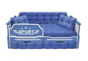 Кровать 170 серии Спорт 2 ящика 85 Синий (подушки) в Подтёсово - podtyosovo.mebel54.com | фото