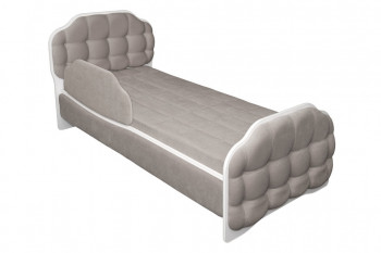 Кровать 190 Атлет Lux 96 Серый (мягкий бортик) в Подтёсово - podtyosovo.mebel54.com | фото