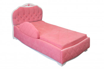 Кровать 190 Гармония Lux 36 Розовый (мягкий бортик) в Подтёсово - podtyosovo.mebel54.com | фото