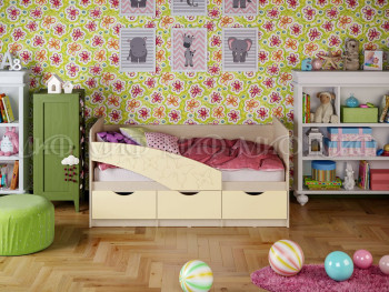 Кровать Бабочки 1,6м (Ваниль матовый) в Подтёсово - podtyosovo.mebel54.com | фото