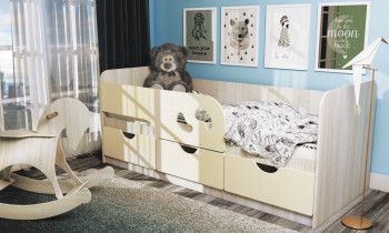 Кровать детская Минима Лего 1,86м с ящиками (дуб атланта/крем) в Подтёсово - podtyosovo.mebel54.com | фото