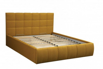Кровать "Диана" ш. 1400 (Н=1010мм) (жаккард горчица) в Подтёсово - podtyosovo.mebel54.com | фото