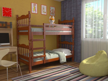 Кровать двухъярусная Соня из массива сосны 800*1890 Орех в Подтёсово - podtyosovo.mebel54.com | фото