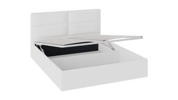 Кровать «Глосс» с мягкой обивкой и подъемным механизмом тип 1 (1600) (Белая) в Подтёсово - podtyosovo.mebel54.com | фото