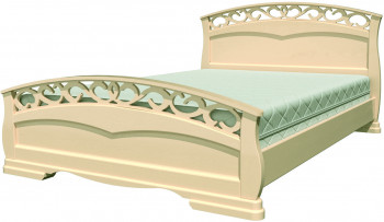 Кровать Грация-1 из массива сосны 1400*2000 Слоновая кость в Подтёсово - podtyosovo.mebel54.com | фото