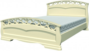 Кровать Грация-1 из массива сосны 1400*2000 Слоновая кость в Подтёсово - podtyosovo.mebel54.com | фото