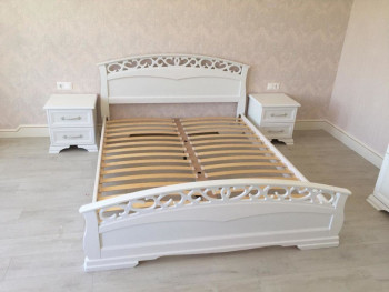 Кровать Грация-1 из массива сосны 900*2000 Белый античный в Подтёсово - podtyosovo.mebel54.com | фото