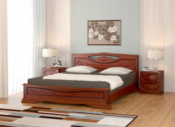 Кровать Карина-7 из массива сосны 1400*2000 Орех в Подтёсово - podtyosovo.mebel54.com | фото