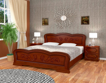 Кровать Карина-8 из массива сосны 1200*2000 Орех в Подтёсово - podtyosovo.mebel54.com | фото