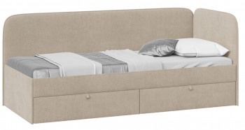Кровать «Молли» с мягкой обивкой (900) тип 1 (Микровелюр Scandi Cream 03) в Подтёсово - podtyosovo.mebel54.com | фото