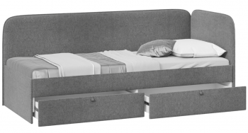 Кровать «Молли» с мягкой обивкой (900) тип 1 (Микровелюр Scandi Graphite 22) в Подтёсово - podtyosovo.mebel54.com | фото