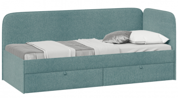 Кровать «Молли» с мягкой обивкой (900) тип 1 (Микровелюр Scandi Indigo 11) в Подтёсово - podtyosovo.mebel54.com | фото