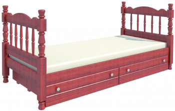 Кровать одинарная Аленка из массива сосны 800*1890 Орех в Подтёсово - podtyosovo.mebel54.com | фото