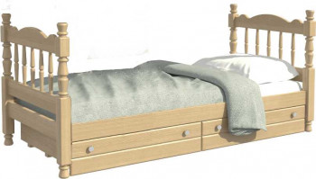 Кровать одинарная Аленка из массива сосны 800*1890 Сосна в Подтёсово - podtyosovo.mebel54.com | фото