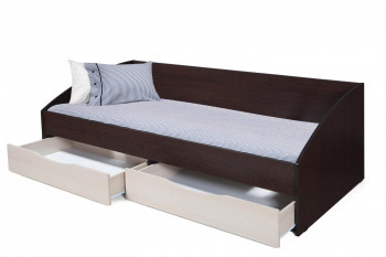Кровать одинарная "Фея - 3" (симметричная) New (венге / вудлайн кремовый / ДВПО: белый) в Подтёсово - podtyosovo.mebel54.com | фото