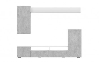 Мебель для гостиной МГС 4 (Белый/Цемент светлый) в Подтёсово - podtyosovo.mebel54.com | фото