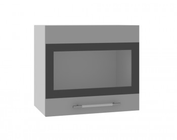 Ройс ВПГСФ 500 Шкаф верхний горизонтальный со стеклом с фотопечатью высокий (Графит софт/корпус Серый) в Подтёсово - podtyosovo.mebel54.com | фото