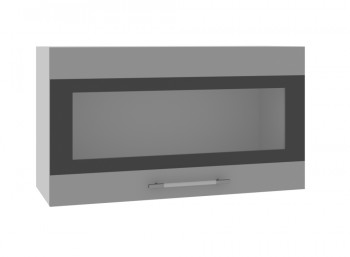 Ройс ВПГСФ 800 Шкаф верхний горизонтальный со стеклом с фотопечатью высокий (Графит софт/корпус Серый) в Подтёсово - podtyosovo.mebel54.com | фото