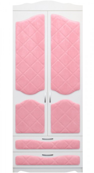 Шкаф 2-х створчатый с ящиками серии Иллюзия 36 Светло-розовый в Подтёсово - podtyosovo.mebel54.com | фото