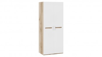Шкаф для одежды с 2-мя дверями «Фьюжн» Дуб Делано/Белый глянец в Подтёсово - podtyosovo.mebel54.com | фото
