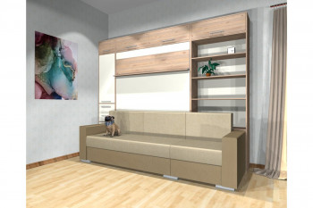 Шкаф-кровать с диваном Каролина в Подтёсово - podtyosovo.mebel54.com | фото