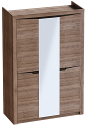 Шкаф трехдверный Соренто Дуб стирлинг/Кофе структурный матовый в Подтёсово - podtyosovo.mebel54.com | фото