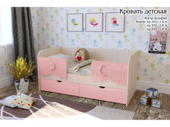 Соня Кровать детская 2 ящика 1.8 Розовый глянец в Подтёсово - podtyosovo.mebel54.com | фото