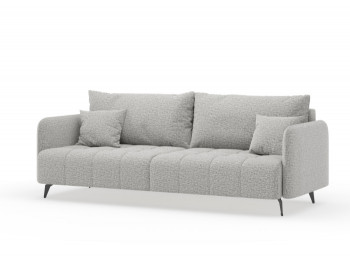 Валериан диван трёхместный прямой Светло-серый, ткань RICO FLEX 108 в Подтёсово - podtyosovo.mebel54.com | фото